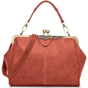 Women's Brown PU Leather Small Retro Elegant Vintage Classical Crossbody Tote